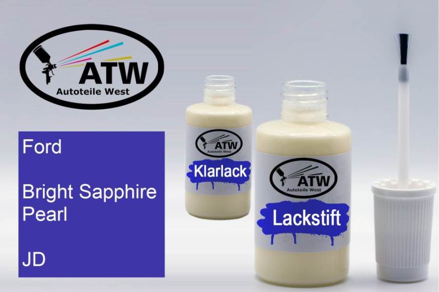 Ford, Bright Sapphire Pearl, JD: 20ml Lackstift + 20ml Klarlack - Set, von ATW Autoteile West.